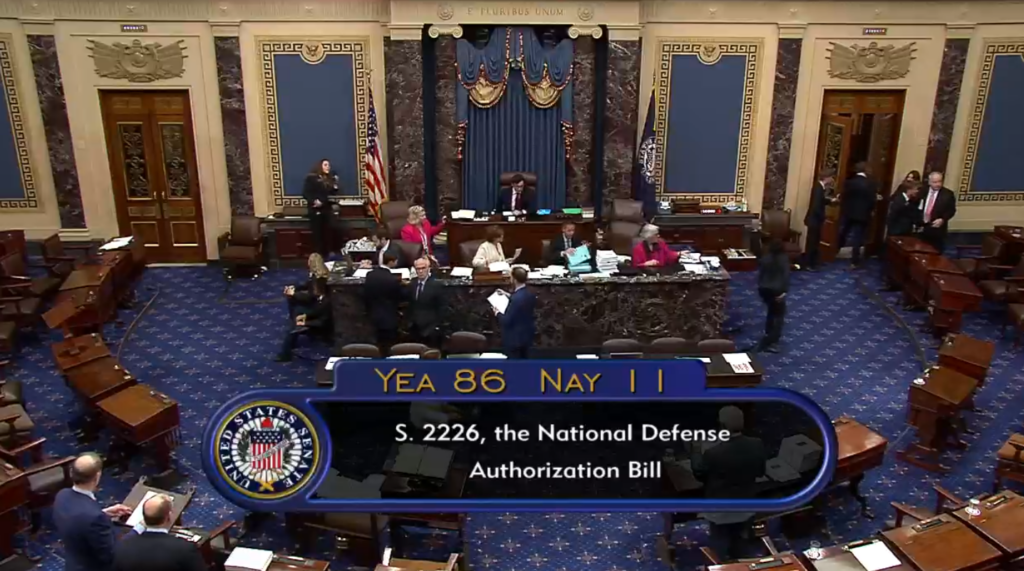 Senate NDAA passes, has nuclear policy reform, uranium purchase